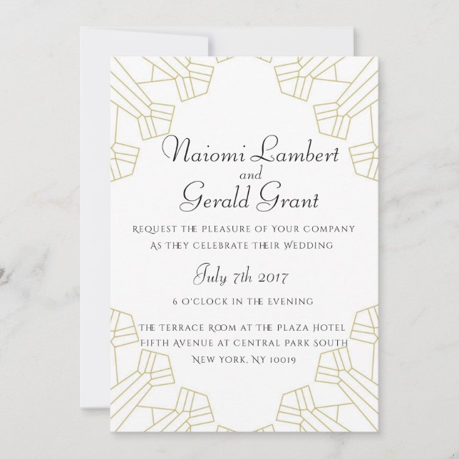 Gilded Age wedding invitation white (Front)