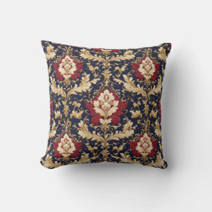 Gilded Art Nouveau Floral Damask Cushion