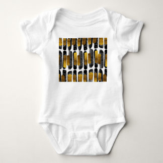 Gilded Artistry: Black & Gold Abstract Baby Bodysuit