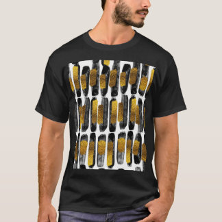 Gilded Artistry: Black & Gold Abstract T-Shirt