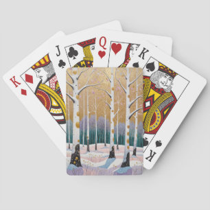 Gilded Aspen Grove: A Winter’s Dream Playing Cards