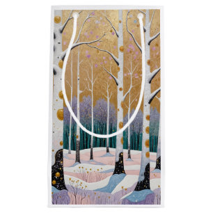 Gilded Aspen Grove: A Winter’s Dream Small Gift Bag