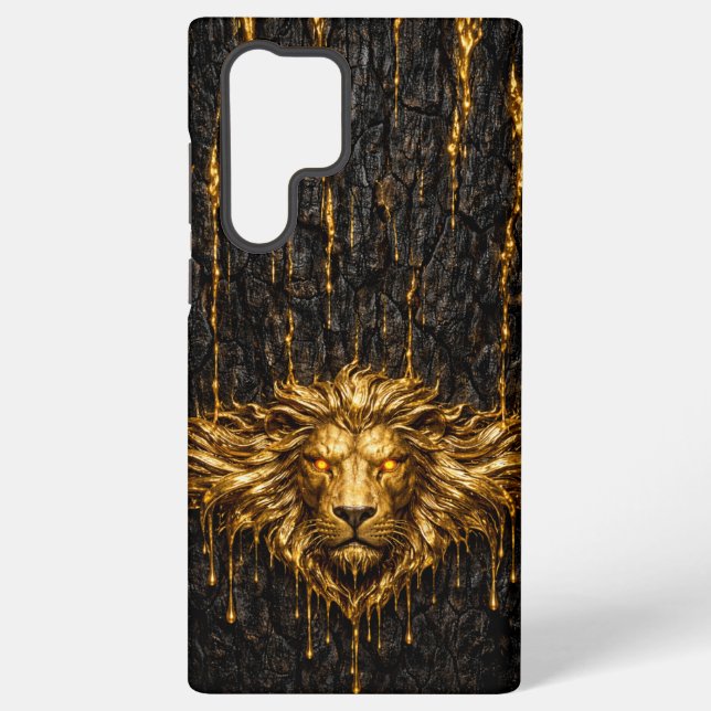Gilded Bark Liquid Gold Lion Samsung Galaxy S22 Ultra Case (Back)