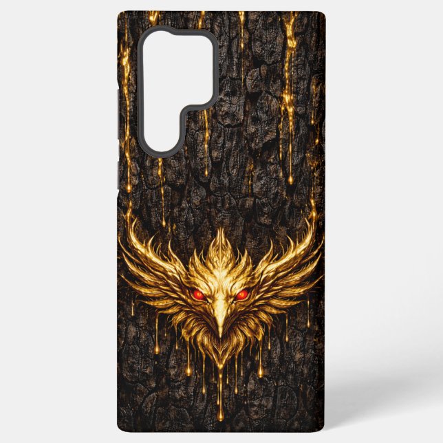 Gilded Bark Liquid Gold Phoenix Samsung Galaxy S22 Ultra Case (Back)