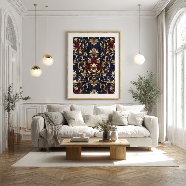 Gilded Baroque Floral Swirls Poster (Creator Uploaded)