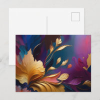 Gilded Bloom – Abstract Floral Composition
