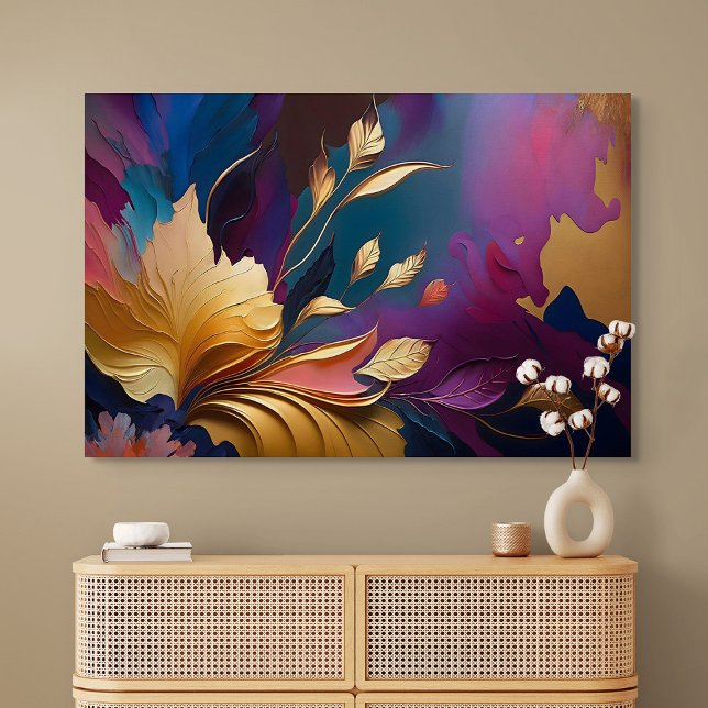 Gilded Bloom – Abstract Floral Composition Poster (Gilded Bloom – Abstract Floral Composition)