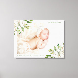 Gilded Blooms Baby Photo Keepsake Canvas Print