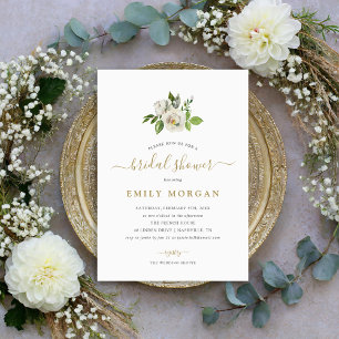 Gilded Blooms Bridal Shower Invitation
