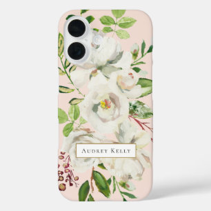 Gilded Blooms Custom Monogram   Blush iPhone 16 Case