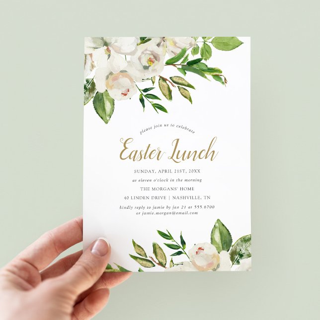 Gilded Blooms Easter Lunch Invitation (Creator Uploaded)
