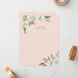 Gilded Blooms Monogram Stationery Note Card