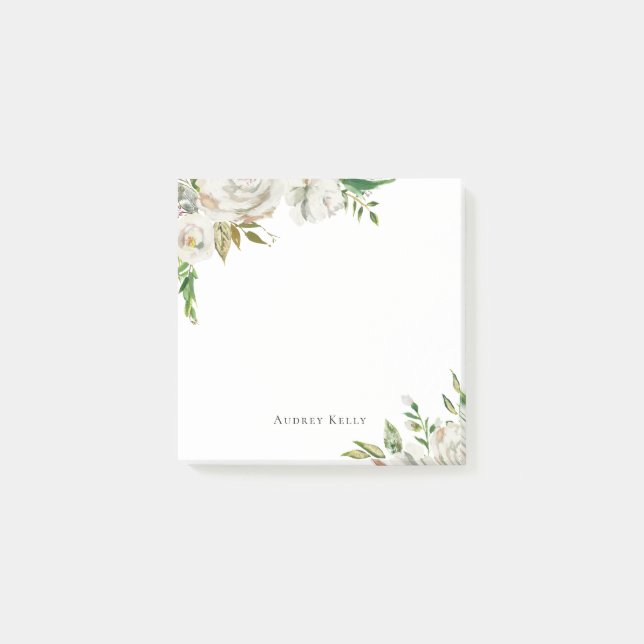 Gilded Blooms Personalised Monogrammed Post-it Notes (Front)