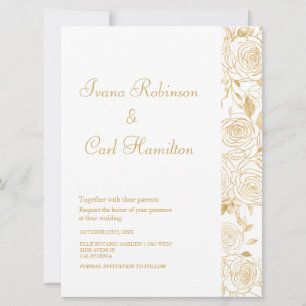 GILDED Blooms Wedding Invitation