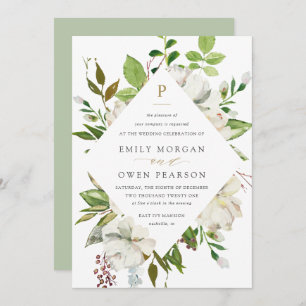 Gilded Blooms Wedding Invitation