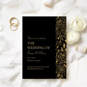 GILDED Blooms Wedding Invitation