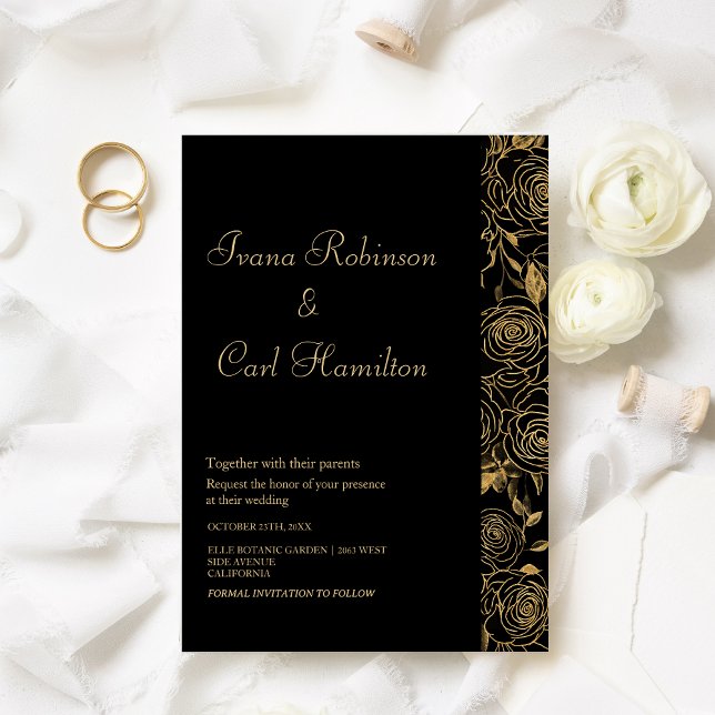 GILDED Blooms Wedding Invitation (Creator Uploaded)