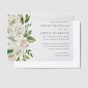 Gilded Blooms Wedding Vellum Invitations