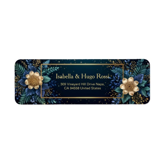 Gilded Bronze Botanical Midnight Address (Front)