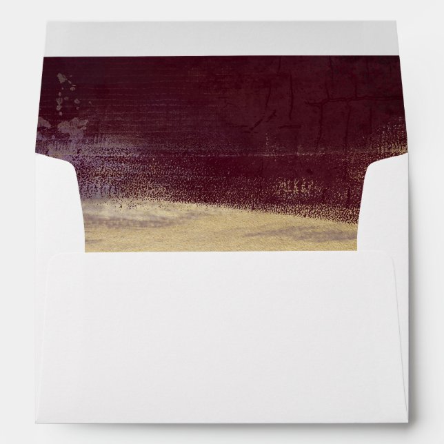 Gilded Brush Gold & Eggplant Envelope Liner (Back (Bottom))