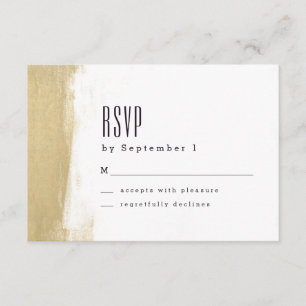 Gilded Brush Wedding RSVP Card