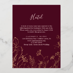 Gilded Burgundy Blush Rose Gold Foil Details Card
