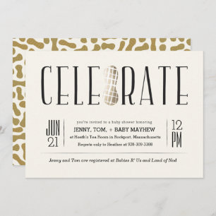 Gilded Celebrate The Peanut Baby Shower Invitation