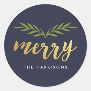 Gilded Christmas Personalised Stickers