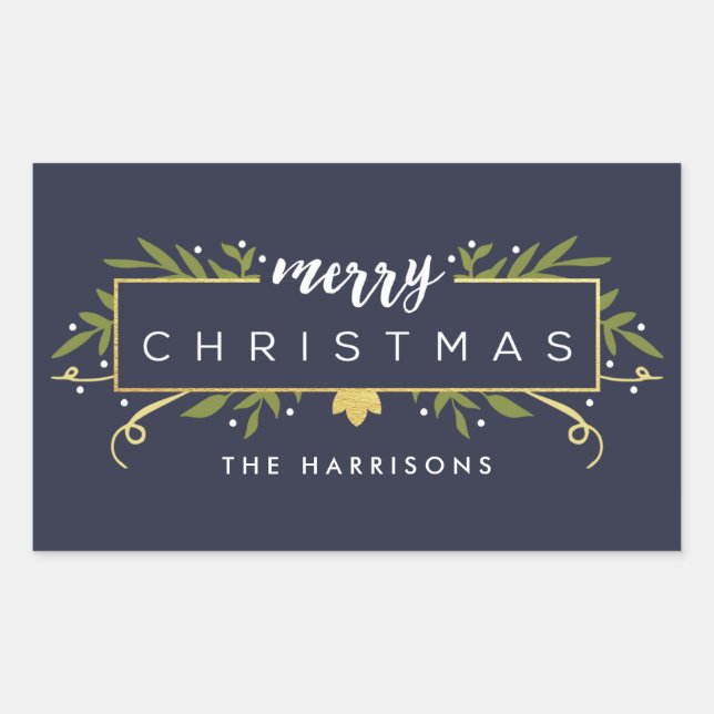 Gilded Christmas Personalised Stickers (Front)