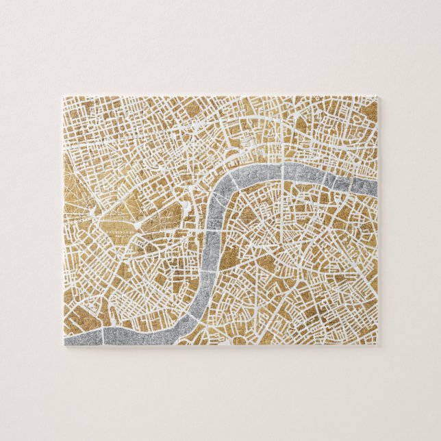 Gilded City Map Of London Jigsaw Puzzle (Horizontal)