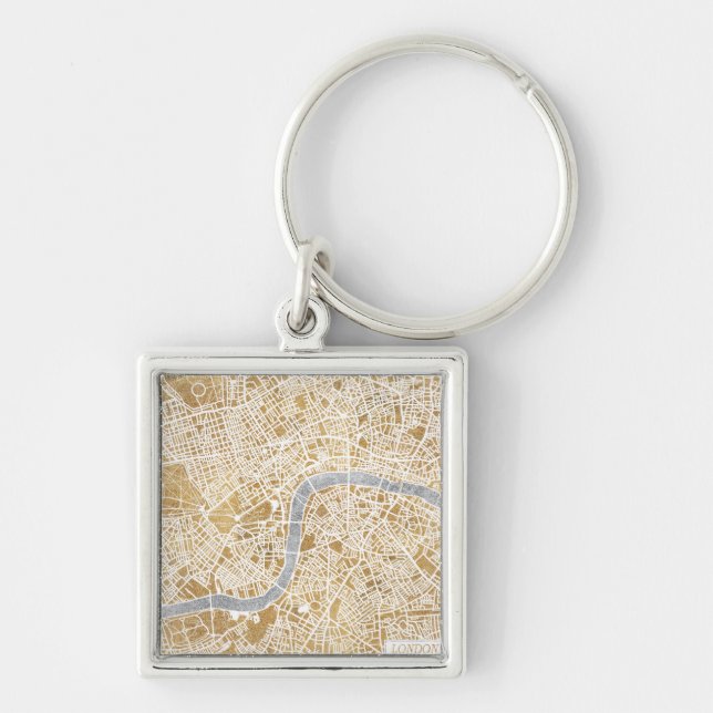 Gilded City Map Of London Key Ring (Front)