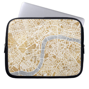 Gilded City Map Of London Laptop Sleeve