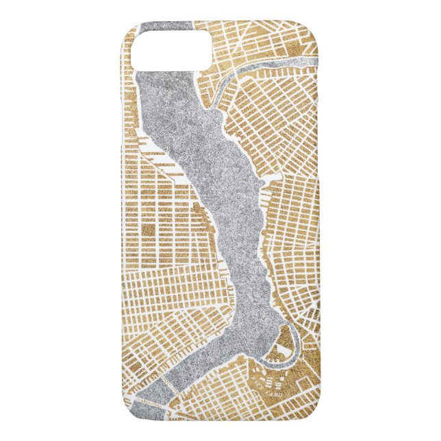Gilded City Map Of New York Case-Mate iPhone Case (Back)