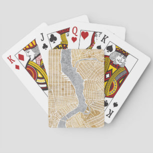 Gilded City Map Of New York Playing Cards