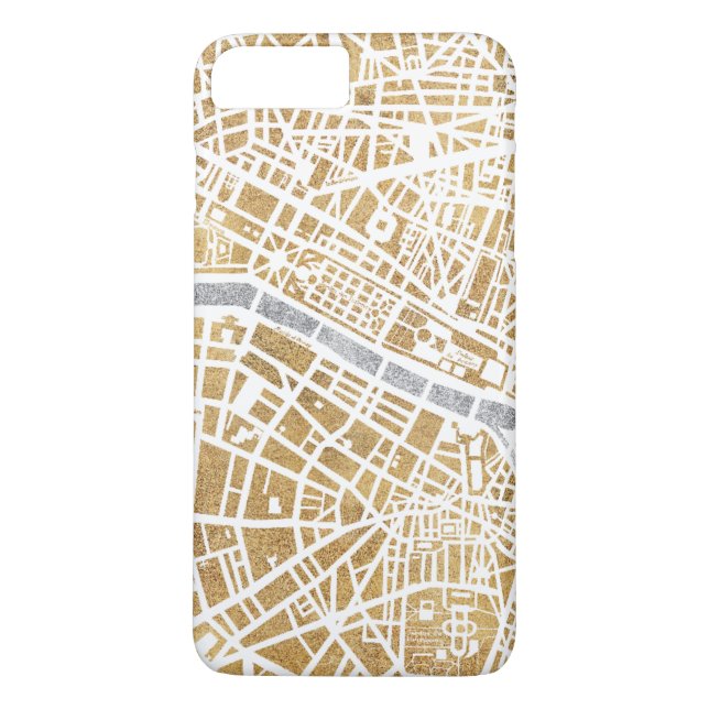 Gilded City Map Of Paris Case-Mate iPhone Case (Back)