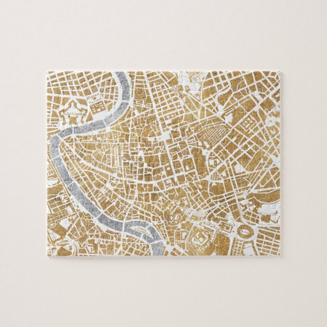 Gilded City Map Of Rome Jigsaw Puzzle (Horizontal)