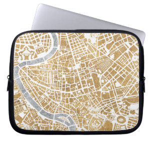 Gilded City Map Of Rome Laptop Sleeve