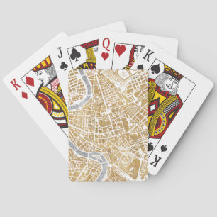 Gilded City Map Of Rome Playing Cards