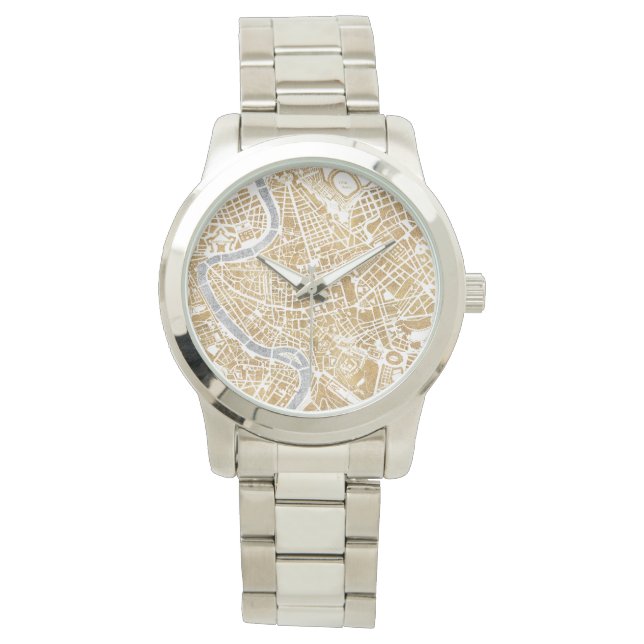 Gilded City Map Of Rome Watch (Front)