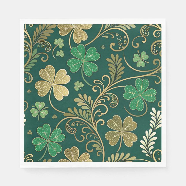 Gilded Clover Flourish Napkin (Front)