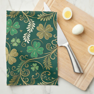 Gilded Clover Flourish Tea Towel