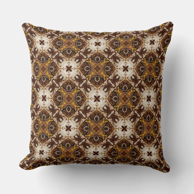 Gilded Cocoa Medallion Cushion (Front)