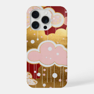 Gilded Crimson Rainfall iPhone 15 Pro Case
