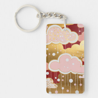 Gilded Crimson Rainfall Key Ring