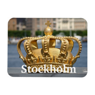 Gilded Crown, Skeppsholm Bridge, Stockholm, Sweden Magnet