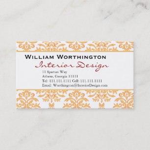 Gilded Damask White & Gold Elegant Business Cards
