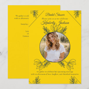 Gilded Elegance Bridal Shower Photo Invitation