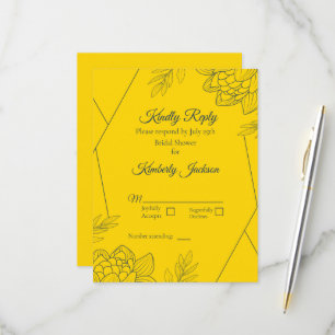 Gilded Elegance Bridal Shower RSVP Card
