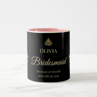 Gilded Elegance Bridesmaid Two-Tone Coffee Mug