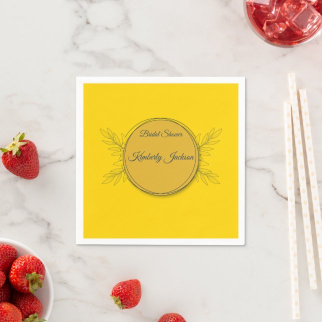Gilded Elegance Circle Bridal Shower Napkin (Insitu)